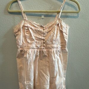 J. Crew Pink Lace Trim Cami Top